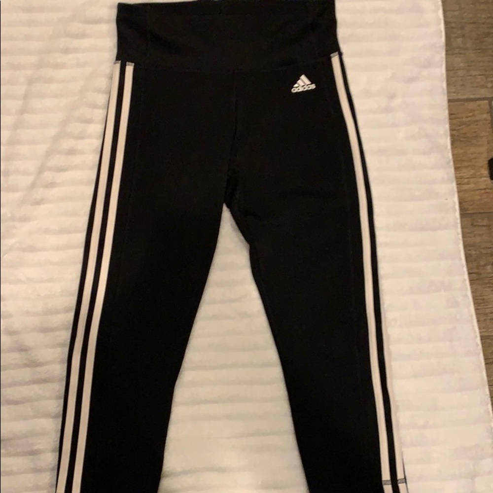 Adidas H/W Climate Black Leggings /White Stripes